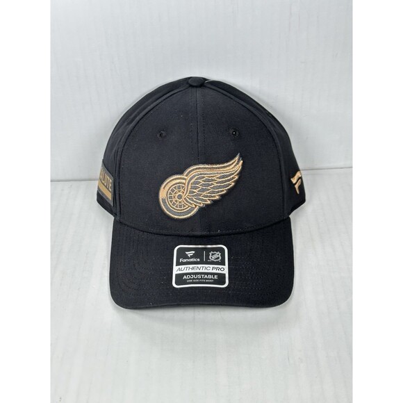 Fanatics NHL Detroit Red Wings Military Appreciation Adjustable Black Hat NWT - Picture 1 of 5